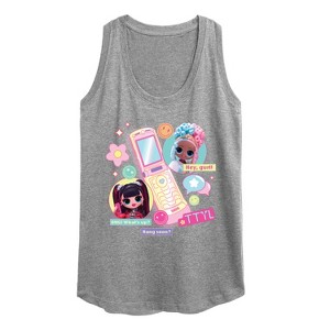 Women's - LOL Surprise! - Cell Phone Chat Girls Graphic Racerback Tank - 1 of 4