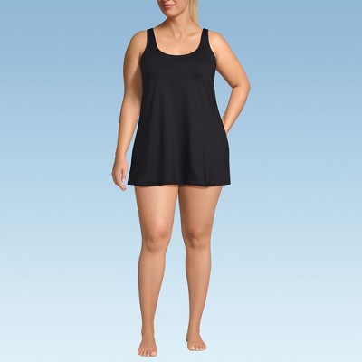 Lands' End Women's Scoop Neck Mini Swim Dress One Piece Swimsuit