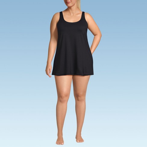 Lands' End Women's Scoop Neck Mini Swim Dress One Piece Swimsuit - image 1 of 4