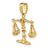 Black Bow Jewelry 14k Yellow Gold 3D Moveable Scales of Justice Pendant - 4 of 4