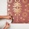 Boho Palm Wallpaper Plum and Metallic Gold - Opalhouse™ designed with Jungalow™ - image 4 of 4