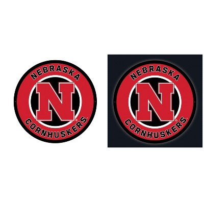 Evergreen Ultra-Thin Edgelight LED Wall Decor, Round, University of Nebraska- 23 x 23 Inches Made In USA