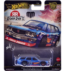 Mazda RX-3 Wagon #23 "Mad Mike" Blue with Graphics "Ronin Run II" Series Diecast Model Car by Hot Wheels - 1 of 1