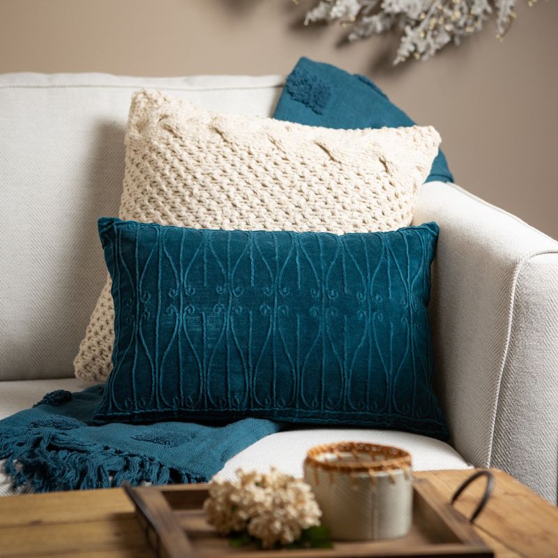 Sullivans Ecru Cable Knit Decorative Pillow Cream 17.5"H, 3 of 6