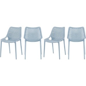Meridian Furniture Mykonos Sky Blue Outdoor Patio Dining Chair (Set of 4) - 1 of 4