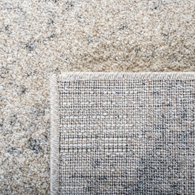 Beige and Grey Abstract Shag Runner Rug, 2'3" x 9'