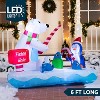 Paaaawaters 6 FT Long Christmas Inflatable Penguin & Polar Bear Decoration, Blow Up Yard Decoration - 2 of 4