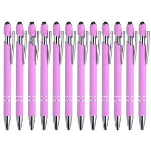 Unique Bargains Metal Black Ink Medium Point 2 in 1 Ballpoint Pen with Screen Touching Tip Style 1 12 Pcs - 1 of 4