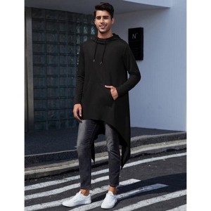 WhizMax Men's Hooded Cloak Casual Long Pullover Hoodie Cape Hip Hop Sweatshirt with Pocket - 1 of 4