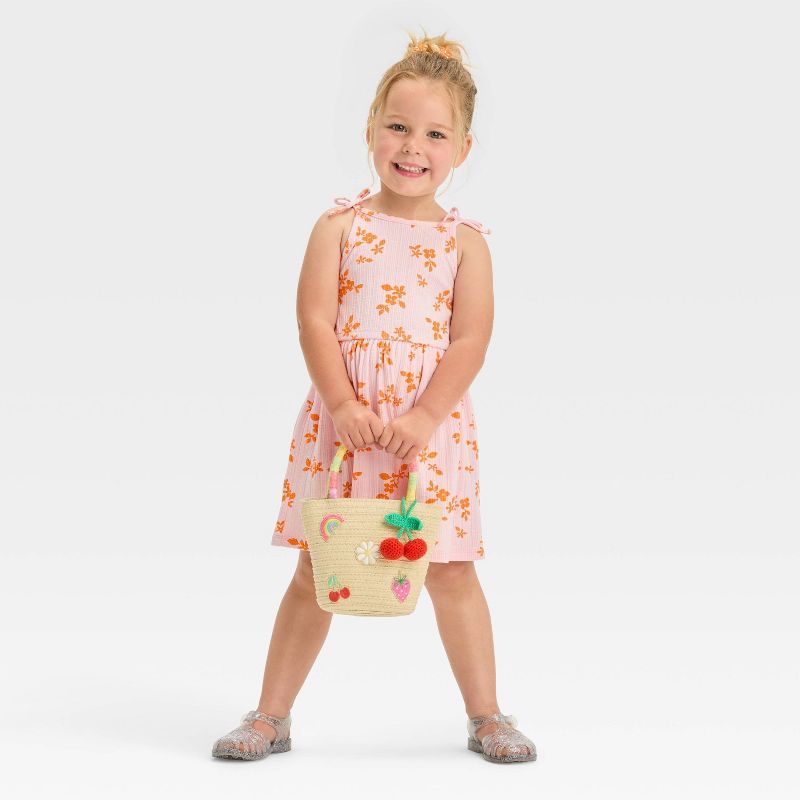 Toddler Girls' Floral Dress - Cat & Jack™ Light Pink, 4 of 5