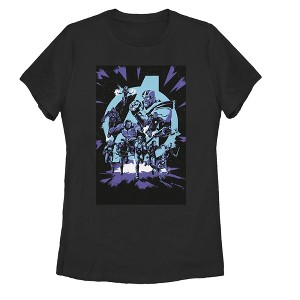 Women's Marvel Avengers: Endgame Galactic Battle Cartoon T-Shirt - 1 of 3