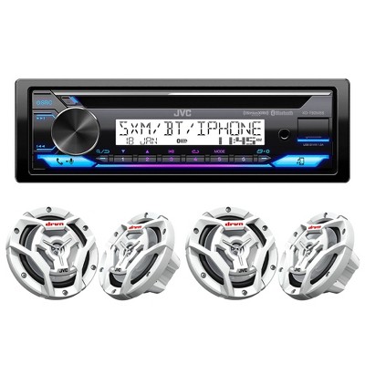 JVC KD-T92MBS Marine CD Receiver Bluetooth + 2 Pairs CS-DR6201MW 6.5" Speakers