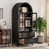 Whisen 71" Tall Arched Kitchen Pantry with 2 Large Drawers, Adjustable Shelves & Glass Door - 2 of 4