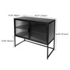 Modern Storage Cabinet with Glass Door Metal Frame Double Layer Freestanding Sideboard Suitable for Living Room Kitchen Black - 2 of 4