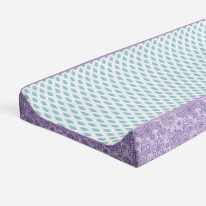 Bacati - Isabella Paisley Lilac Leaves Changing Pad Cover - 1 of 4