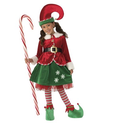 Rubies Girl's Candy Cane Elf Costume & Accessory Kit Large : Target