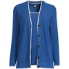 Lands' End Women's Fine Gauge Cotton Cardigan and Tank Sweater Set - 3 of 4