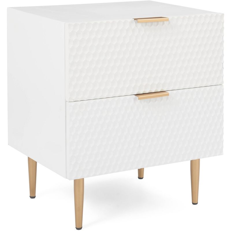 Jolie 2 Drawer Side Table White - Adore Decor, 1 of 13
