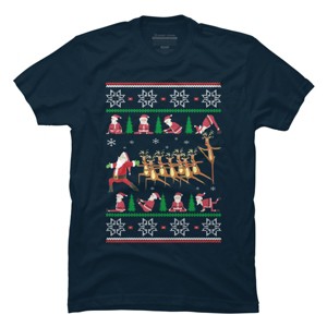 Men's Design By Humans Yoga Christmas By sophialada T-Shirt - 1 of 4