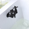 Sumerain Vintage Leg Tub Filler Wall Mount Tub Faucet, Two Cross Handle Matte Black, High Flow - 3 of 4