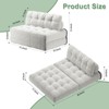 Folding Single Sofa/Loveseat, Futon Sofa Bed, Convertible Sleeper Chair with Pillow Foldable Mattress Back Support, Portable Fold Out Couch - 2 of 4