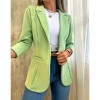 Coolmee Women Open Front Blazers Long Sleeve Casual Office Slim Buttonless Suit Jacket with Pockets - 2 of 3