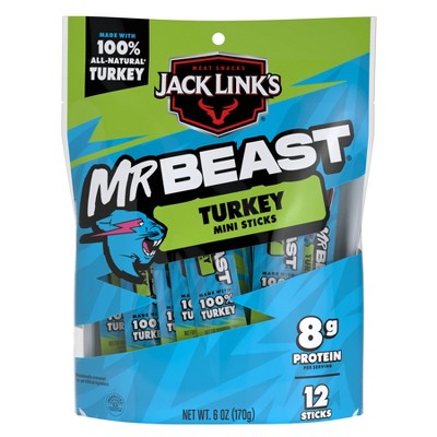 Jack Link's Mr. Beast Mini Meat Sticks Turkey - 6oz/12ct