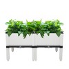 Slickblue 2 Pc Free Splicing Injection Planting Box, Sturdy Modular Planter, Rattan Style, White, 16.93x15.75x15.75in - 2 of 4