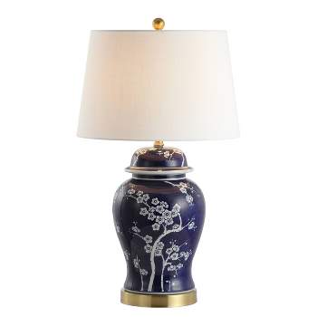 29.5" Ceramic Gracie Ginger Jar Table Lamp (Includes LED Light Bulb) Blue - JONATHAN Y