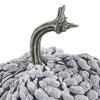 Whisen 5.5x5.5x5"H Chenille Weighted Pumpkin, Set of 3 - Grey - 3 of 4