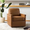 Rosa 29'' Wide Genuine Leather 360¬∞Swivel Armchair with Nailhead Trims |ARTFUL LIVING DESIGN - 2 of 4