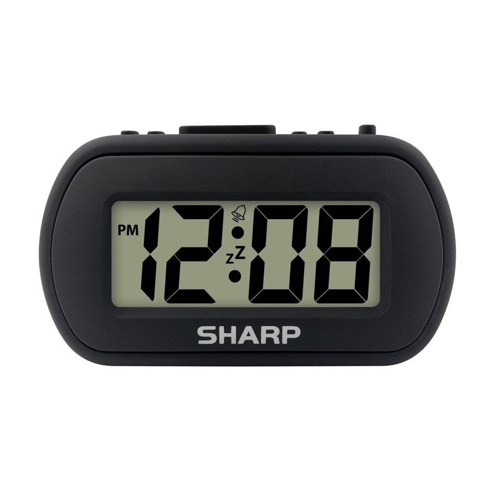 Photos - Radio / Table Clock Sharp 1" LCD with Top Control Clock Black  
