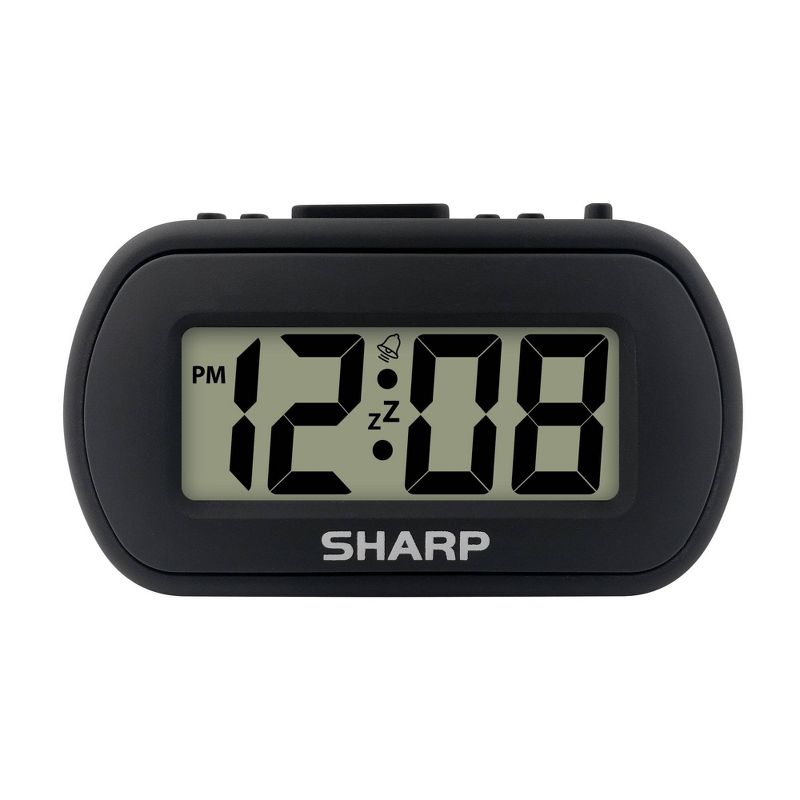 1&#34; LCD with Top Control Clock Black - Sharp, 1 of 5