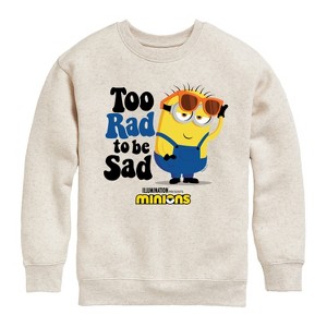 Boys' - Despicable Me Minions - Too Rad To Be Sad Graphic Long Sleeve Fleece Sweatshirt - 1 of 4