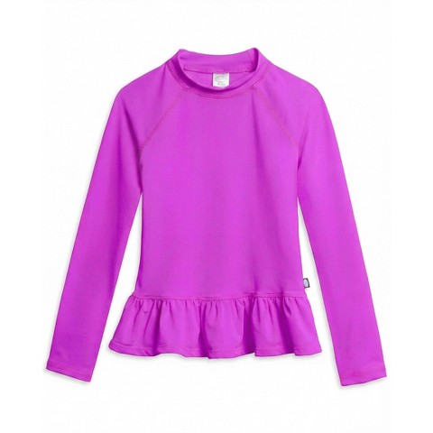 City Threads Swim Peplum UPF 50+ Long Sleeve Girls Rashguard Tee | Aqua - 6Y