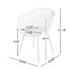 Christopher Knight Home 2pc Santa Fe Outdoor Polypropelene Plastic Accent Chair White - 3 of 4