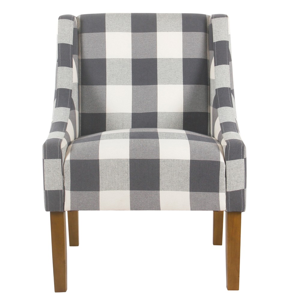 Modern Swoop Accent Chair Blue Plaid - HomePop was $249.99 now $187.49 (25.0% off)