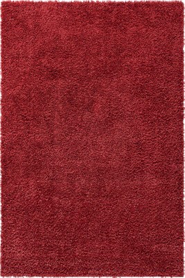 Alpine Cozy Poppy Red Braided Shag Rug 6' x 9' - Easy Care & Stain-Resistant