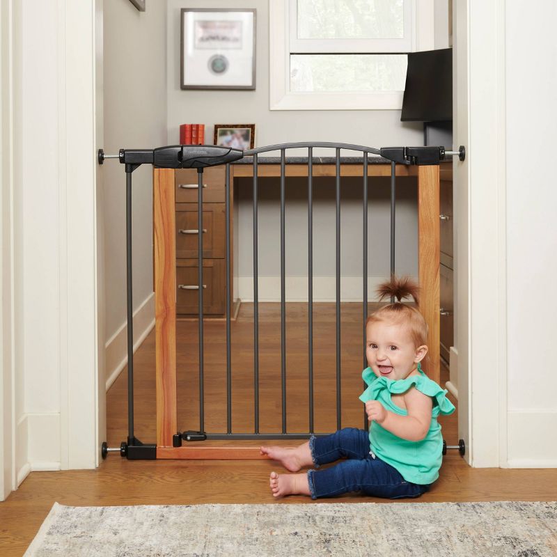 Toddleroo by North States Deco Woodcraft Steel Gate with Auto-Close, 1 of 8