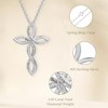 GILDED 1/10 Carat Total Weight Twist Cross Pendant Necklace in 925 Sterling Silver with Natural Diamond and Infinity, 18" Cable Chain - 2 of 4