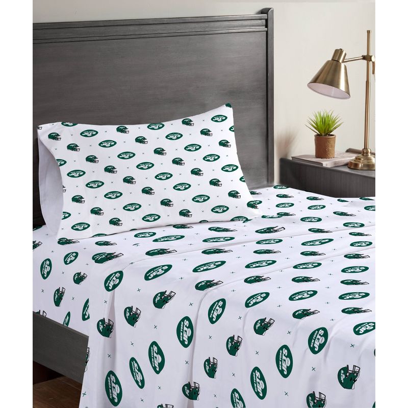 NFL New York Jets Small X Twin Sheet Set, 1 of 4