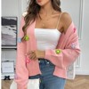 Sweaters for Women Oversized Y2k Cardigan Long Sleeve V-Neck Button Crochet Flower Knit Womens Clothes - 2 of 4