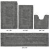 Lux Premium 100% Cotton Tufted Solid Reversible 4 Piece Bath Rug Set – Ultra-Soft, Water-Absorbent, Durable, Machine Washable Bathroom Rug - 2 of 4