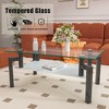 Vynxaria Rectangle Black Glass Coffee Table Clear Coffee Table Modern Side Center Tables for Living Room Living Room Furniture - 3 of 4