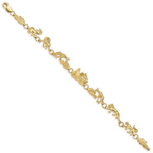 Black Bow Jewelry 14k Yellow Gold Noah's Ark Bracelet - 7 Inch - 1 of 4