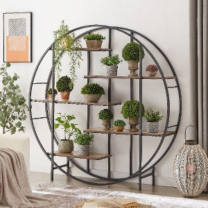 Kumasinova 10-Shelf Cubbyhole Bookcase, 53.15" Wooden Storage Bookshelf with Label Tags,  Bookcase Display Stand - 1 of 4