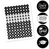 Big Dot of Happiness 2026 Black and White Graduation Party Round Candy Sticker Favors - Labels Fits Chocolate Candy (1 Sheet of 108) - 2 of 4