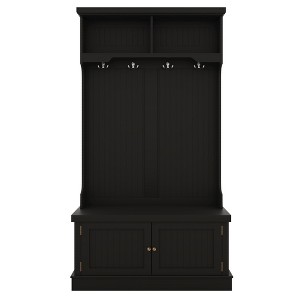 NicBex 35.5 inch Hall Tree for Hallway,Modern 4-in-1 Design Coat Racks with 4 Hooks,Entryway Furniture for Hallway,Living Room,Bedroom,Black - 1 of 4