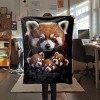 Red Panda Print Flannel Fleece Blanket, Four Seasons Nap Blanket with Vivid Animal Design for Car and Home Use, Christmas Gift. - 3 of 4