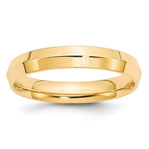 Black Bow Jewelry 4mm 14K White or Yellow Gold Knife Edge Comfort Fit Band - 1 of 4